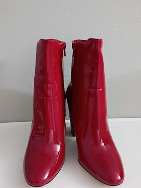Aldo Red Patent Ankle Booties